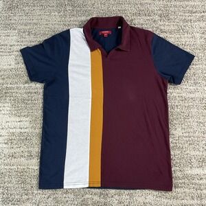 Guess Polo Shirt Mens Extra‎ Large Blue White Burgundy Short Sleeve Golf